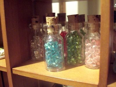 I used to often embroider the beads in childhood. I stuff and am displaying them to small bottles now.