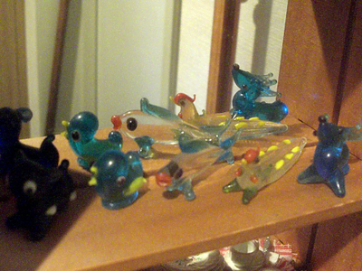 Final episode of toy cupsul animals made of the glass.